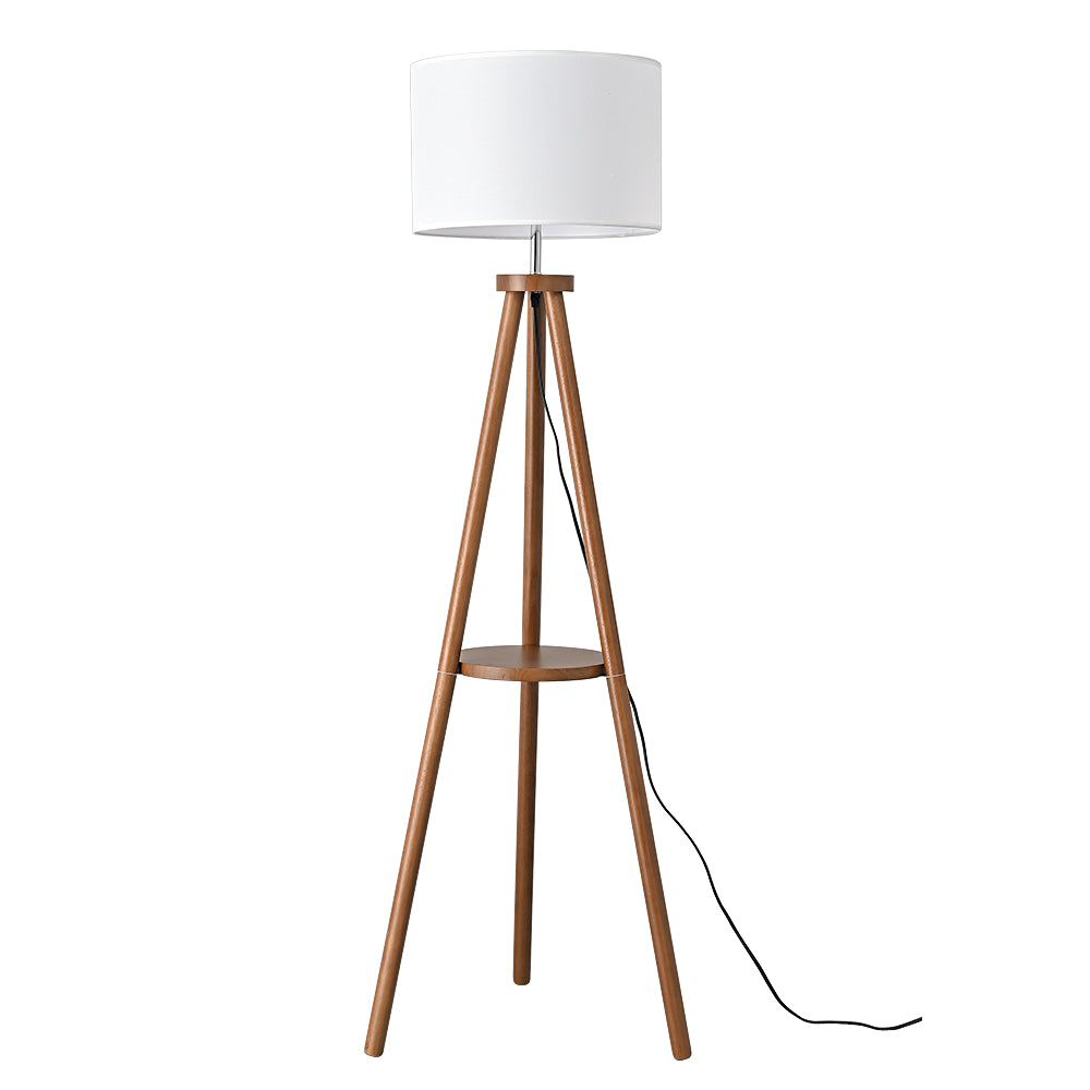 Eddie LED Tripod Wooden Floor Lamp Brown