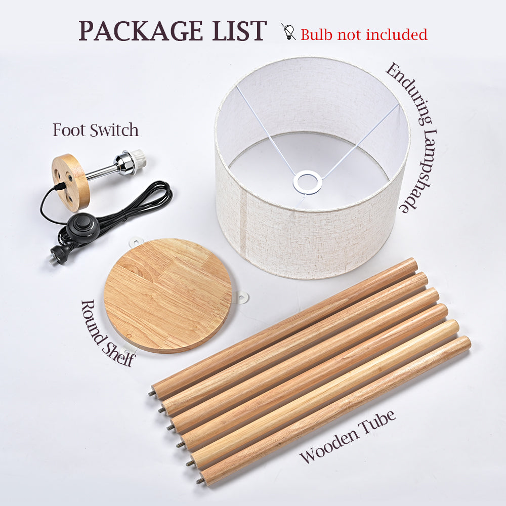 Eddie LED Wooden Floor Lamp Natural