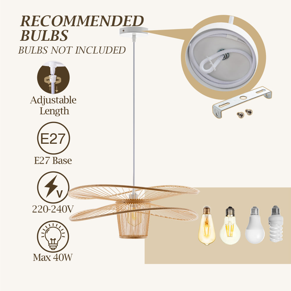 Ava Sofia Bamboo Pendant Light 60cm 80cm