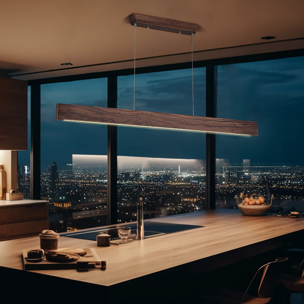 Galej Walnut Wood LED Pendant Light