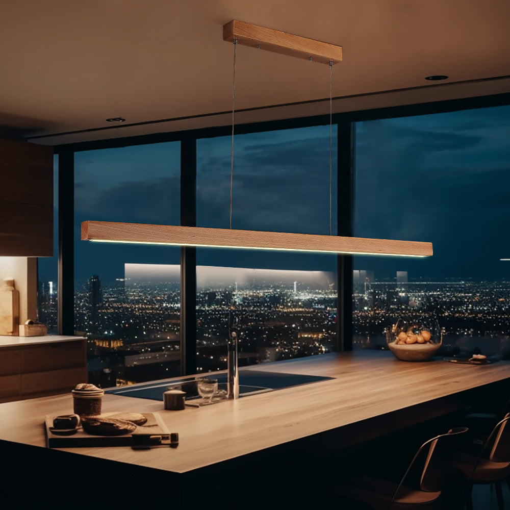 Caron Beech Wood LED Pendant Light