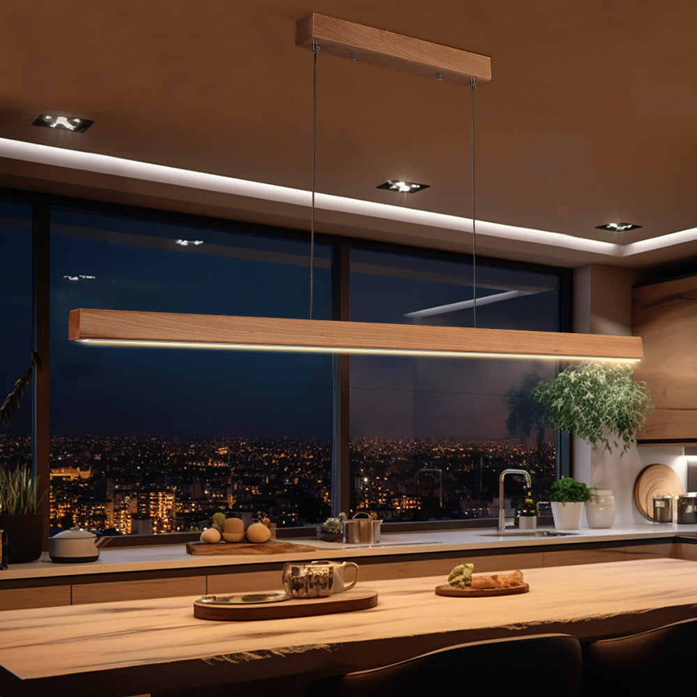 Caron Beech Wood LED Pendant Light