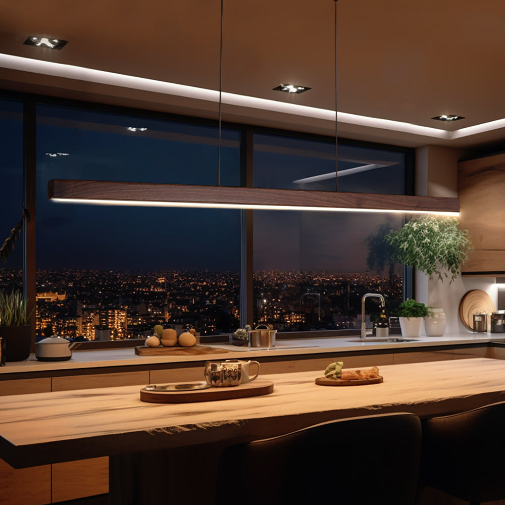 Twyla Walnut Wood Pendant Light