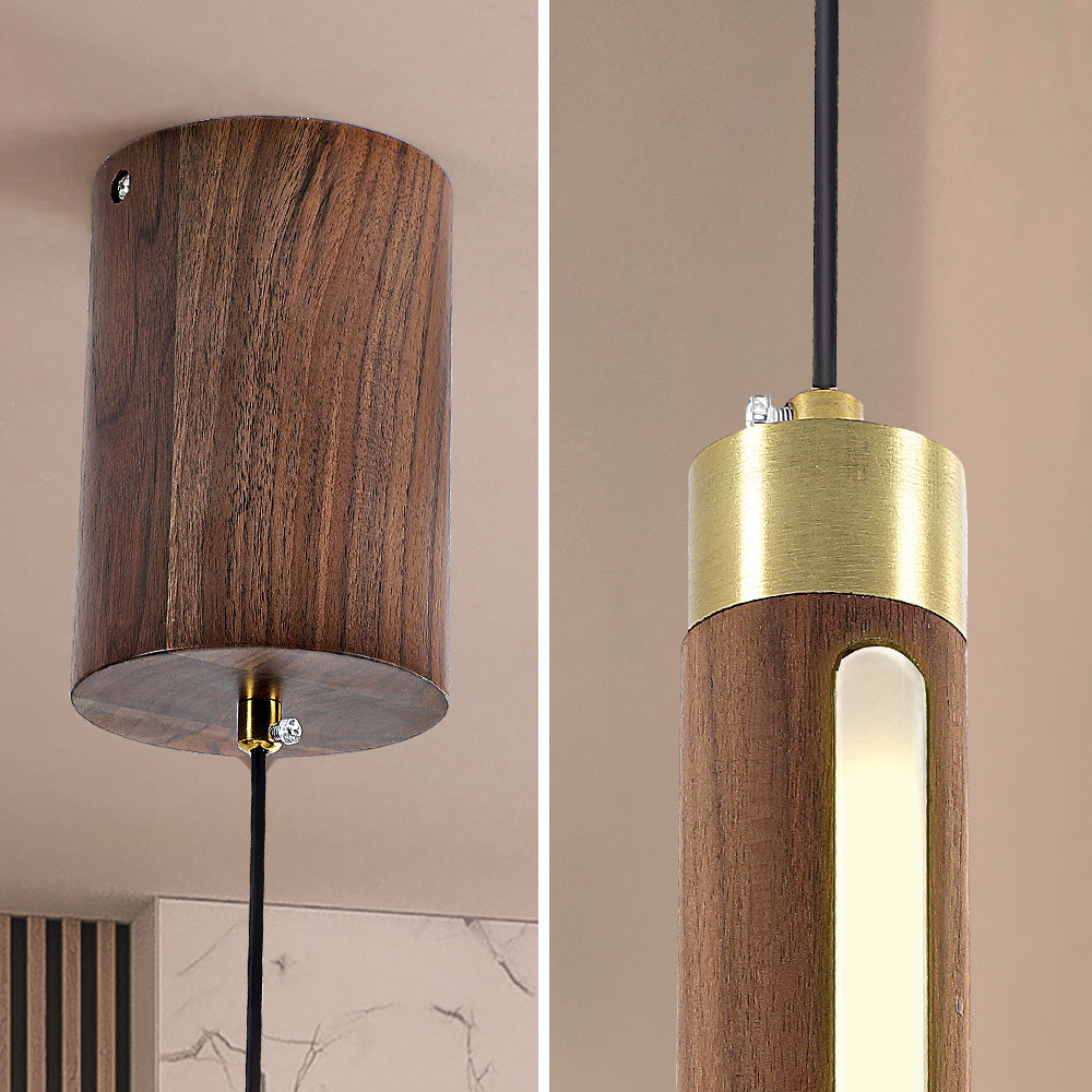 Last 2 Stocks! - Pan Walnut Wood Pendant Light