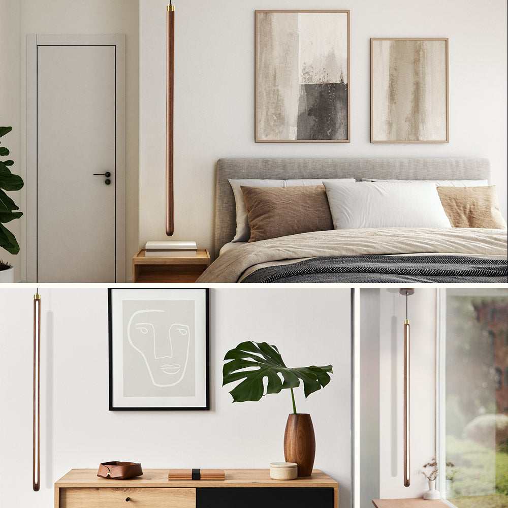 Last 2 Stocks! - Pan Walnut Wood Pendant Light