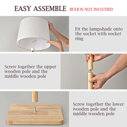 Joyce Wooden Floor Lamp 155CM