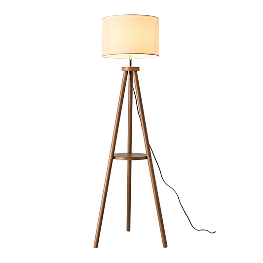 Eddie LED Tripod Wooden Floor Lamp Brown