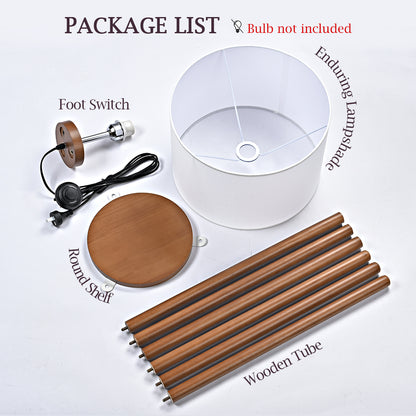 Eddie LED Tripod Wooden Floor Lamp Brown