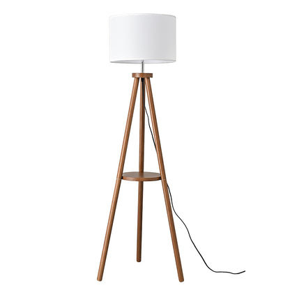 Eddie LED Tripod Wooden Floor Lamp Brown
