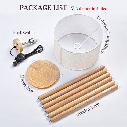 Eddie LED Wooden Floor Lamp Natural