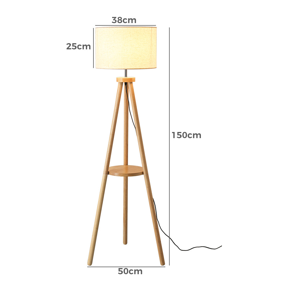 Eddie LED Wooden Floor Lamp Natural